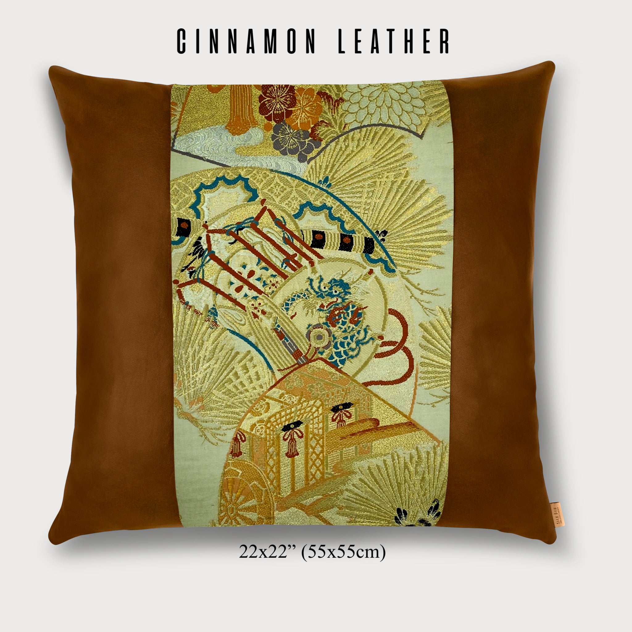 Royal Cart and Drum Square Throw Pillow - Choice of Leather Colors