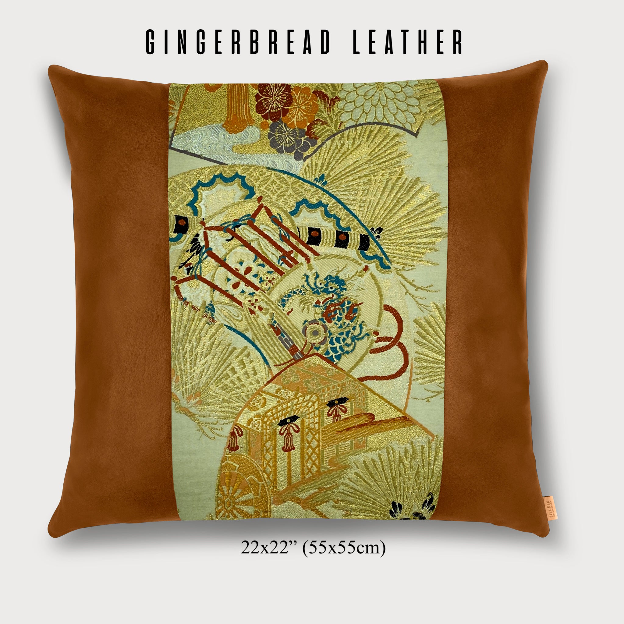 Royal Cart and Drum Square Throw Pillow - Choice of Leather Colors