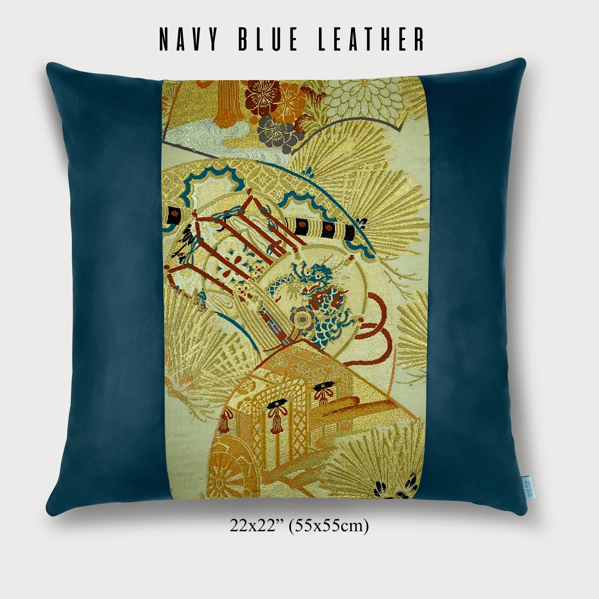 Royal Cart and Drum Square Throw Pillow - Choice of Leather Colors