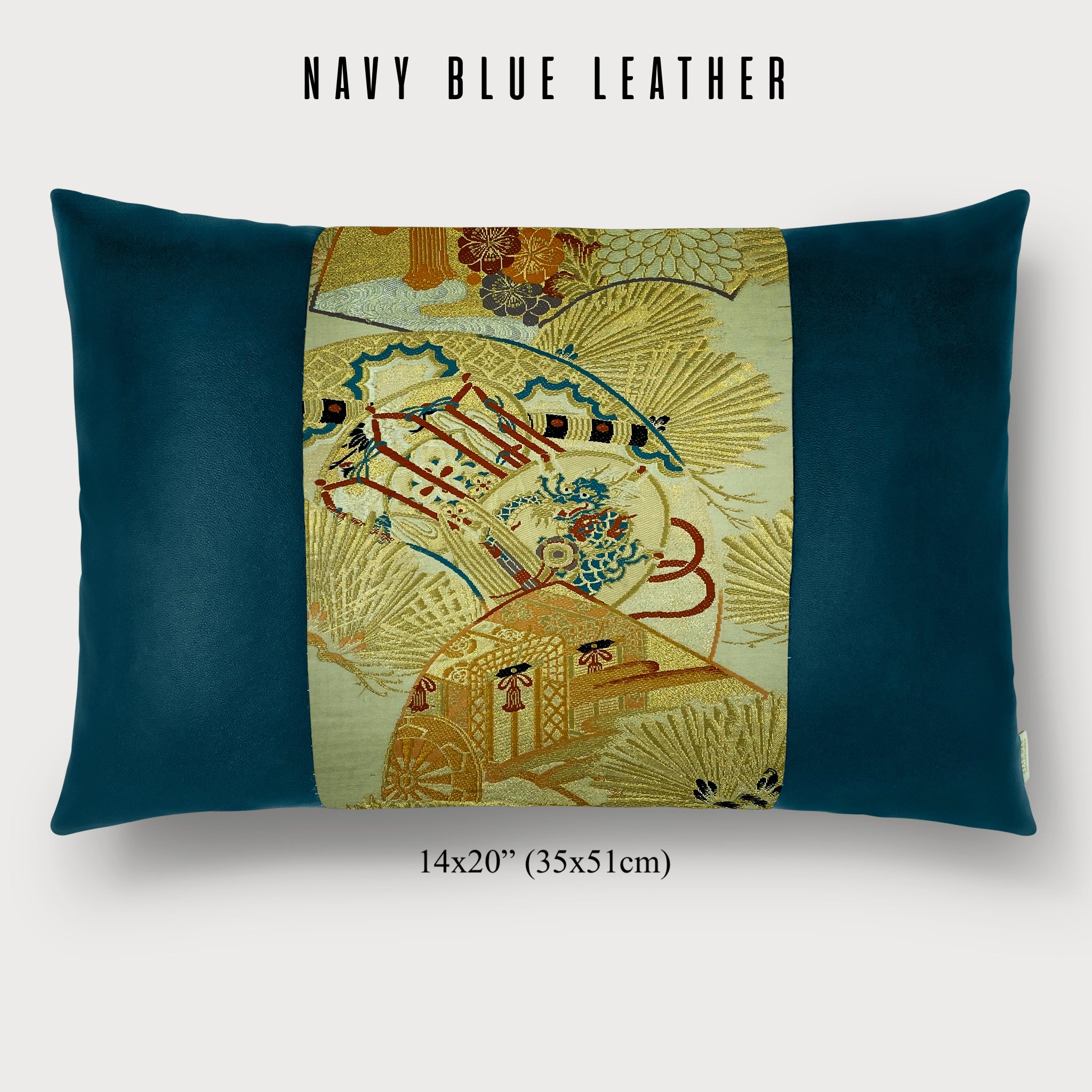 Royal Cart and Drum Lumbar Throw Pillow - Choice of Leather Colors