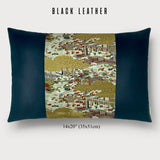 Imperial Palace with Karako Lumbar Throw Pillow - Choice of Leather Colors