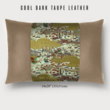 Imperial Palace with Karako Lumbar Throw Pillow - Choice of Leather Colors