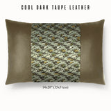 Antique Meiji Era Japanese Silk with Sparrows Lumbar Throw Pillow - Choice of Leather Colors