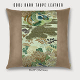 Mandarin Ducks Square Throw Pillow - Choice of Leather Colors