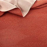 Custom Red Edo Komon Silk Scarf - Choice of Length and Leather Fringe