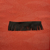 Custom Red Edo Komon Silk Scarf - Choice of Length and Leather Fringe