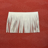 Custom Red Edo Komon Silk Scarf - Choice of Length and Leather Fringe
