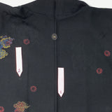 Vintage Black Silk Haori w/ 'Shishi' (Chinese Lion) Pattern