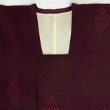 Vintage Silk Michiyuki Coat w/ Nested Diamond Pattern