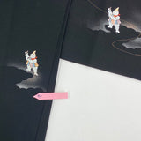Vintage Black Silk Haori Karako (唐子) Pattern