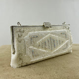 Beaded Purse From Japan With Diamond Motif Accented by Rhinestones (Vintage 1950's-1960's) Fits Most Cell Phones
