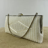 Beaded Purse From Japan With Diamond Motif Accented by Rhinestones (Vintage 1950's-1960's) Fits Most Cell Phones