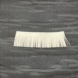 Custom Black and White Silk Scarf - Choice of Length and Leather Fringe