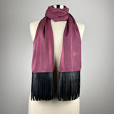 Trapezoid Silk Scarf - Choice of Long Leather Fringe Color