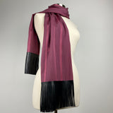 Trapezoid Silk Scarf - Choice of Long Leather Fringe Color