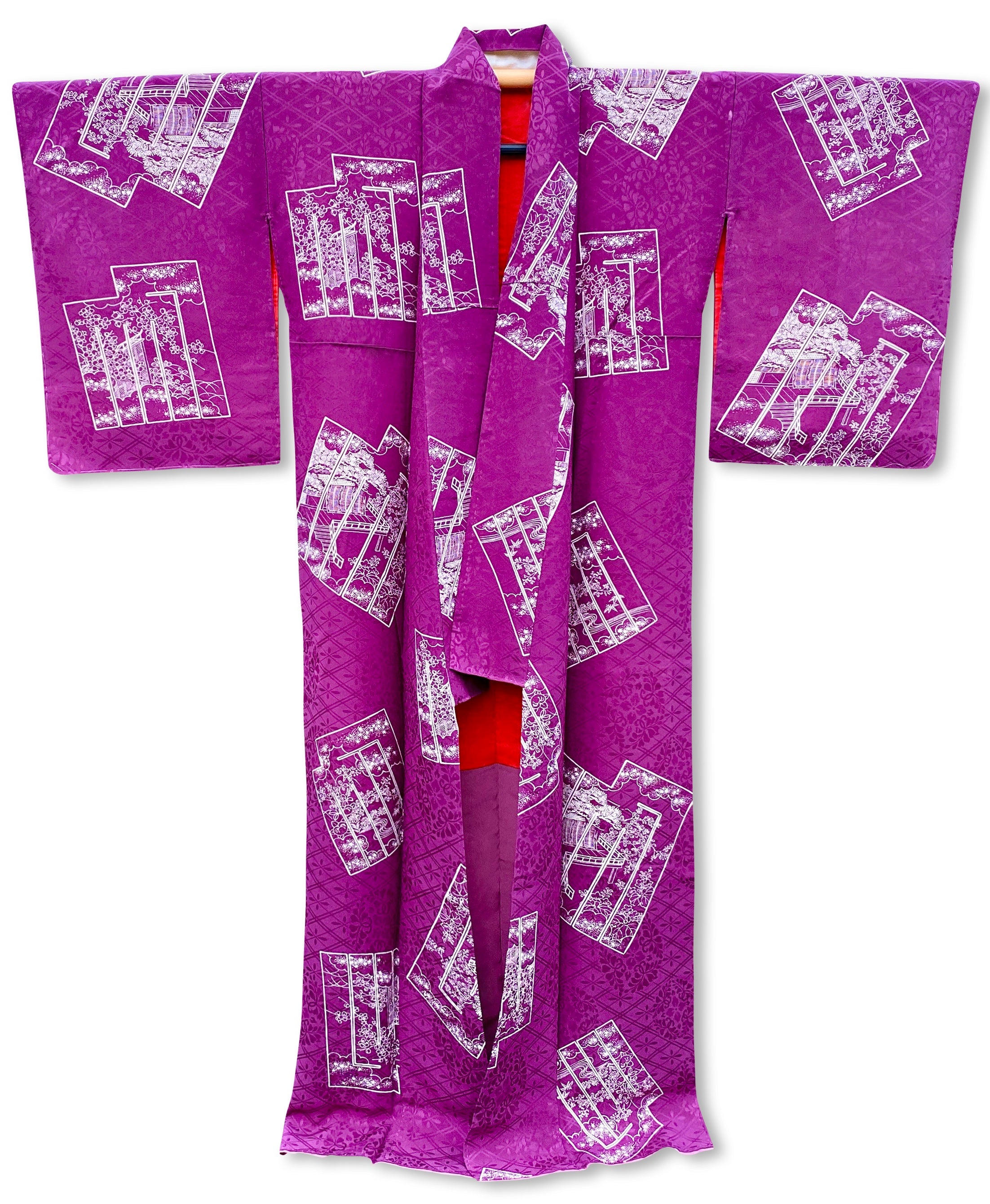 Silk Kimono With 'Genji-ko' Pattern (Vintage 1912-1945) – Silk Den ...