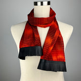 Highrise Silk Scarf - Choice of Leather Fringe Color