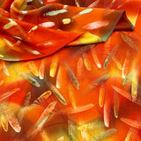Fireworks Silk Scarf - Choice of Long Leather Fringe Color