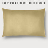 Fukusa Gold Tachibana Mon - Throw Pillow with Choice of Leather Colors