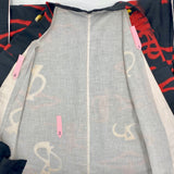 Pre-1940's Vintage Silk Black and Red Meisen (Ikat) (銘仙) Kimono