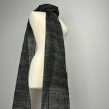 Custom Black and White Silk Scarf - Choice of Length and Leather Fringe