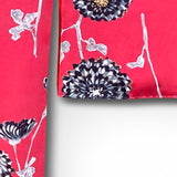 Fuchsia Silk Kimono With Chrysanthemums Vintage 1912-1945